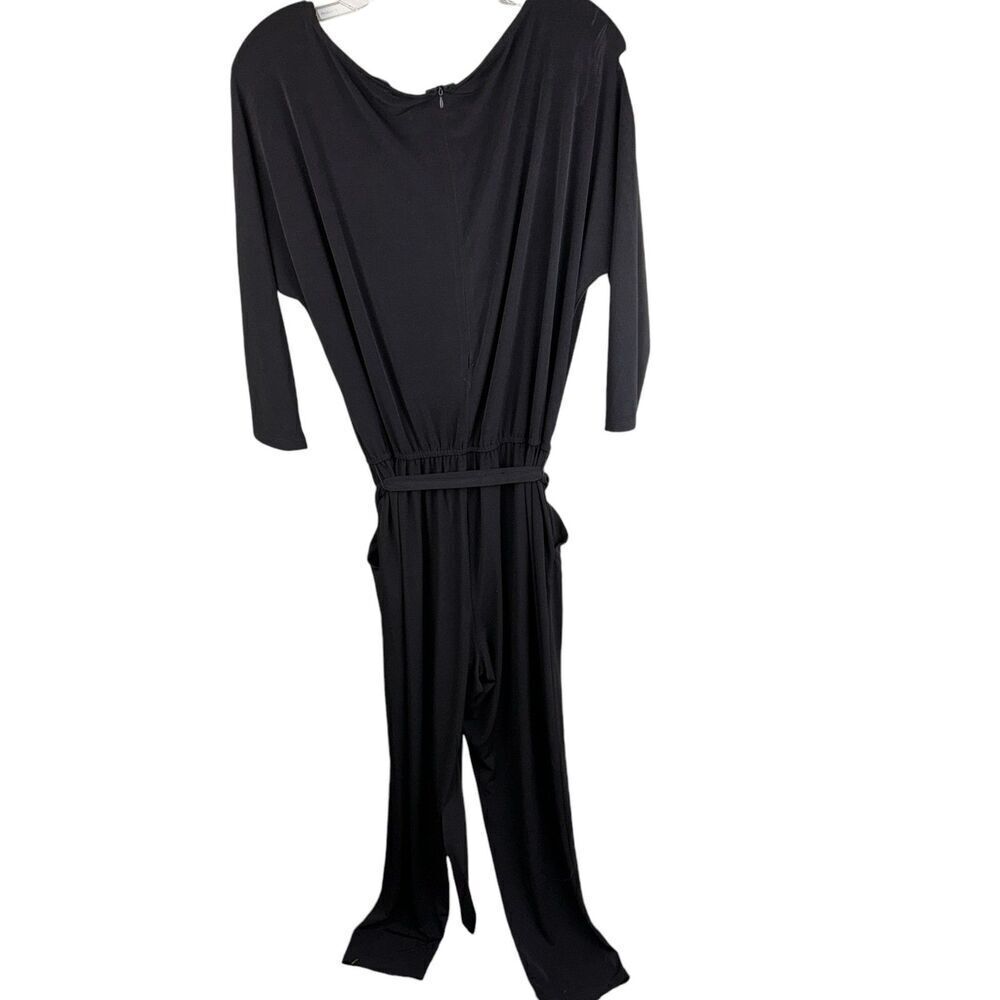 Nina Leonard One Piece Pant‎ Suit Size Large Black